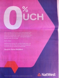 Ad watch – NatWest's 0%uch ad is dangerously misleading